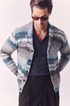 Cardigan Mélange Grigio Denim da Uomo uomo Barone firenze - 4