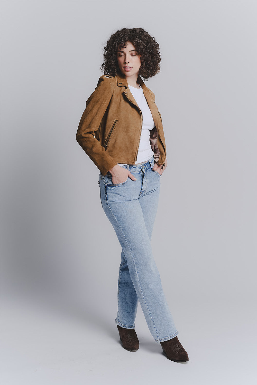 Chiodo Donna Bis Camoscio Cognac donna Barone firenze - 3