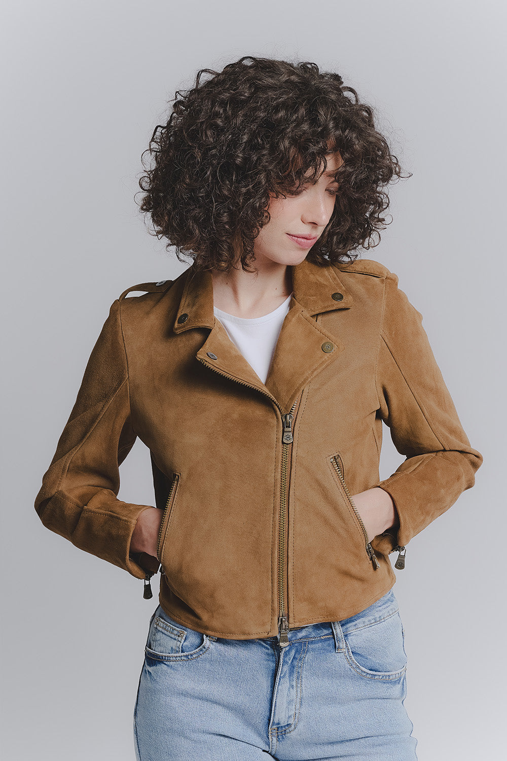 Chiodo Donna Bis Camoscio Cognac donna Barone firenze - 1