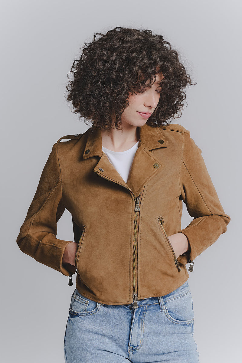 Chiodo Donna Bis Camoscio Cognac donna Barone firenze - 1