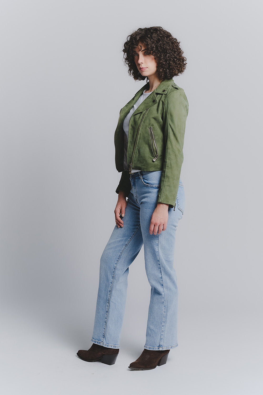 Chiodo Donna Bis Camoscio Verde donna Barone firenze - 2
