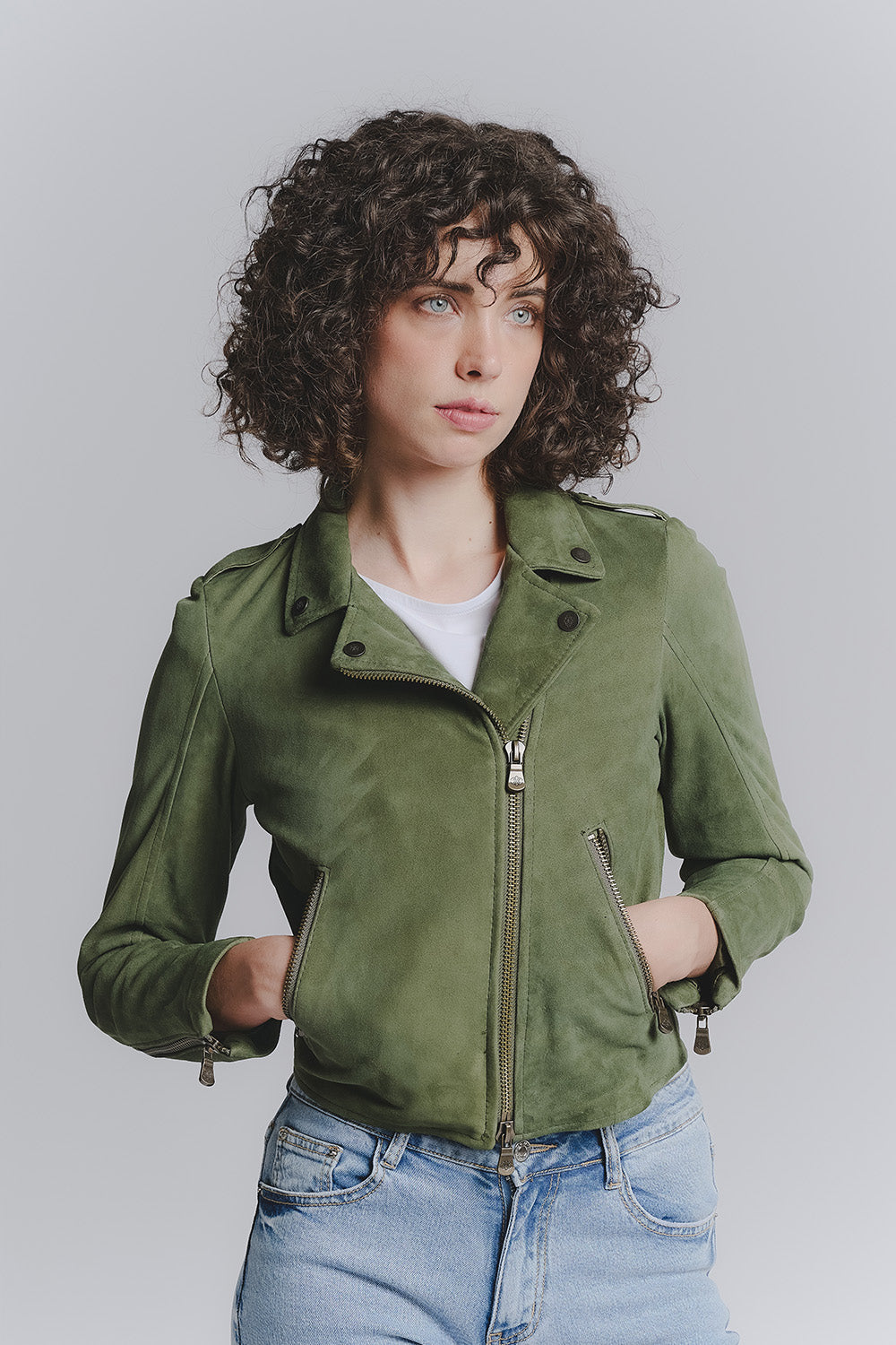 Chiodo Donna Bis Camoscio Verde donna Barone firenze - 1