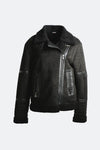 Chiodo Gold Shearling Style Nero unisex Barone firenze - 2