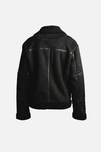 Chiodo Gold Shearling Style Donna Nero
