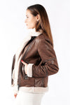 Chiodo Gold Shearling Style Donna Testa di Moro unisex Barone firenze - 7