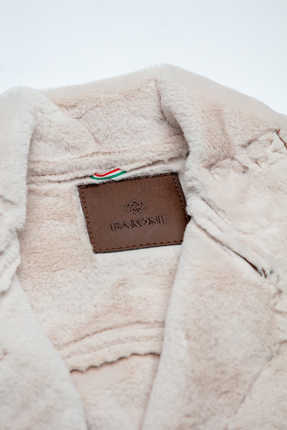 Chiodo Gold Shearling Style Testa di Moro unisex Barone firenze - 6