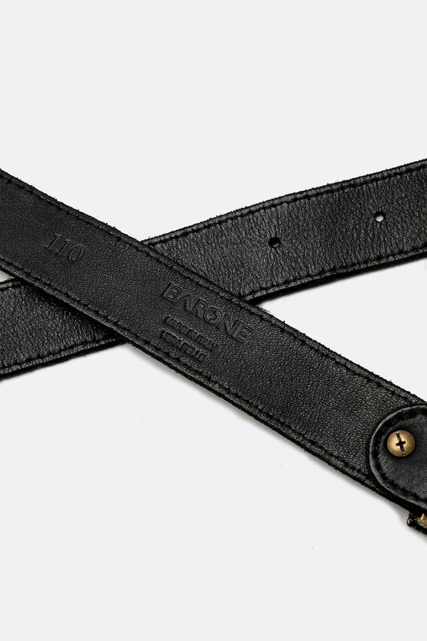 Cintura Dallas Donna Nero/Ottone unisex Barone firenze