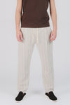 Pantaloni Cotone Righe Crema uomo Barone firenze - 1