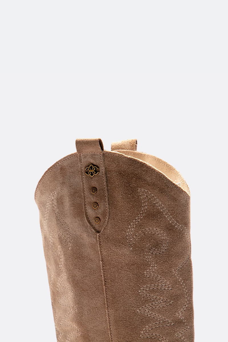 Stivali Texani Dante Camoscio Beige donna Barone firenze - 3