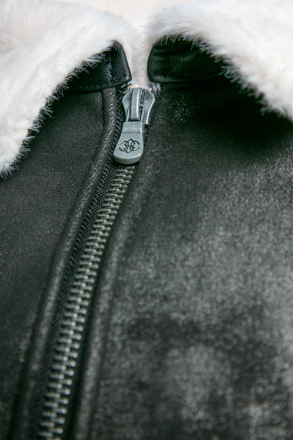 Elton Gold Colletto Shearling Style Nero Panna uomo Barone firenze