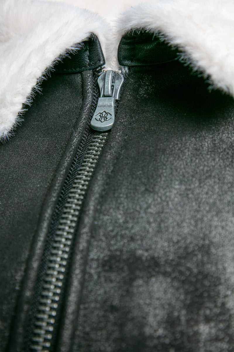 Elton Gold Colletto Shearling Style Nero Panna uomo Barone firenze - 2