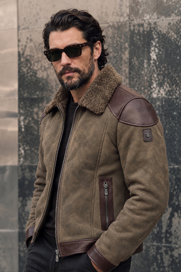 Elton Gold Colletto Shearling Style Verde uomo Barone firenze