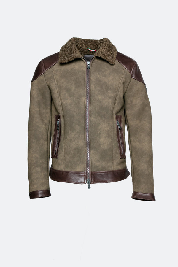 Elton Gold Colletto Shearling Style Verde uomo Barone firenze