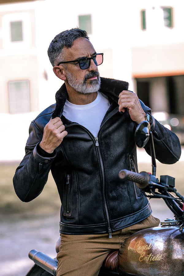 Elton Gold Colletto Shearling Style Nero uomo Barone firenze