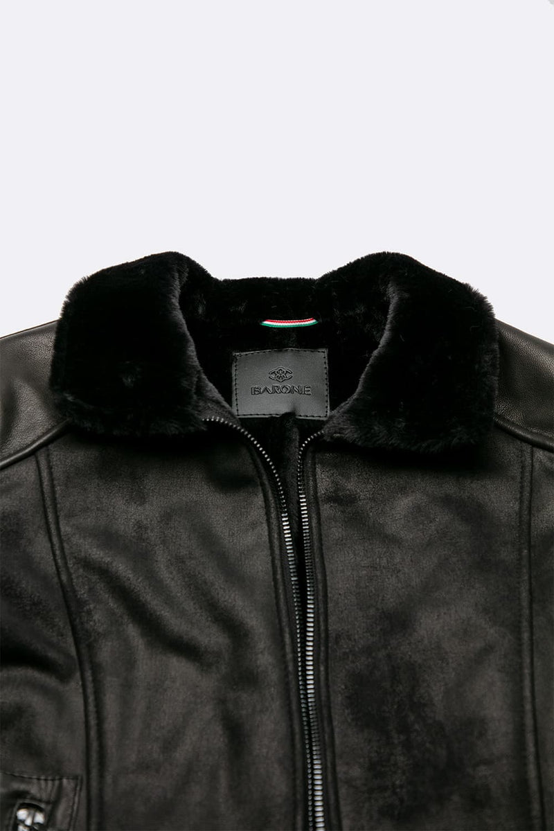 Elton Gold Colletto Shearling Style Nero uomo Barone firenze - 8