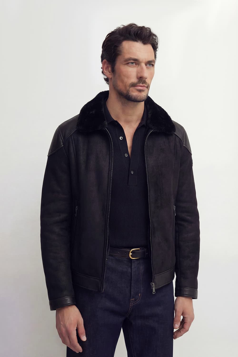Elton Gold Colletto Shearling Style Nero uomo Barone firenze - 2