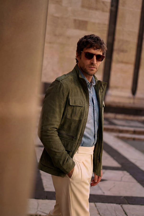 Francesco Oleato Sahariana Verde uomo Barone firenze