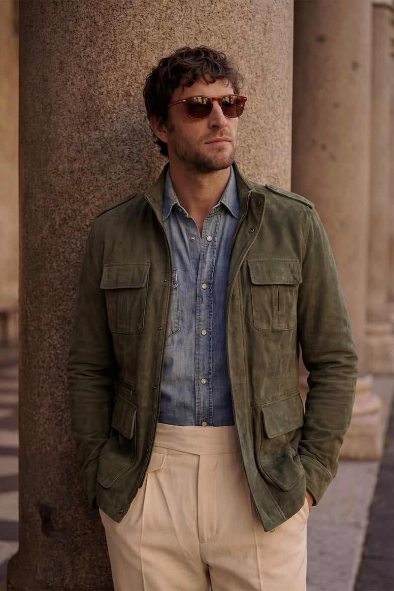 Francesco Oleato Sahariana Verde uomo Barone firenze - 3
