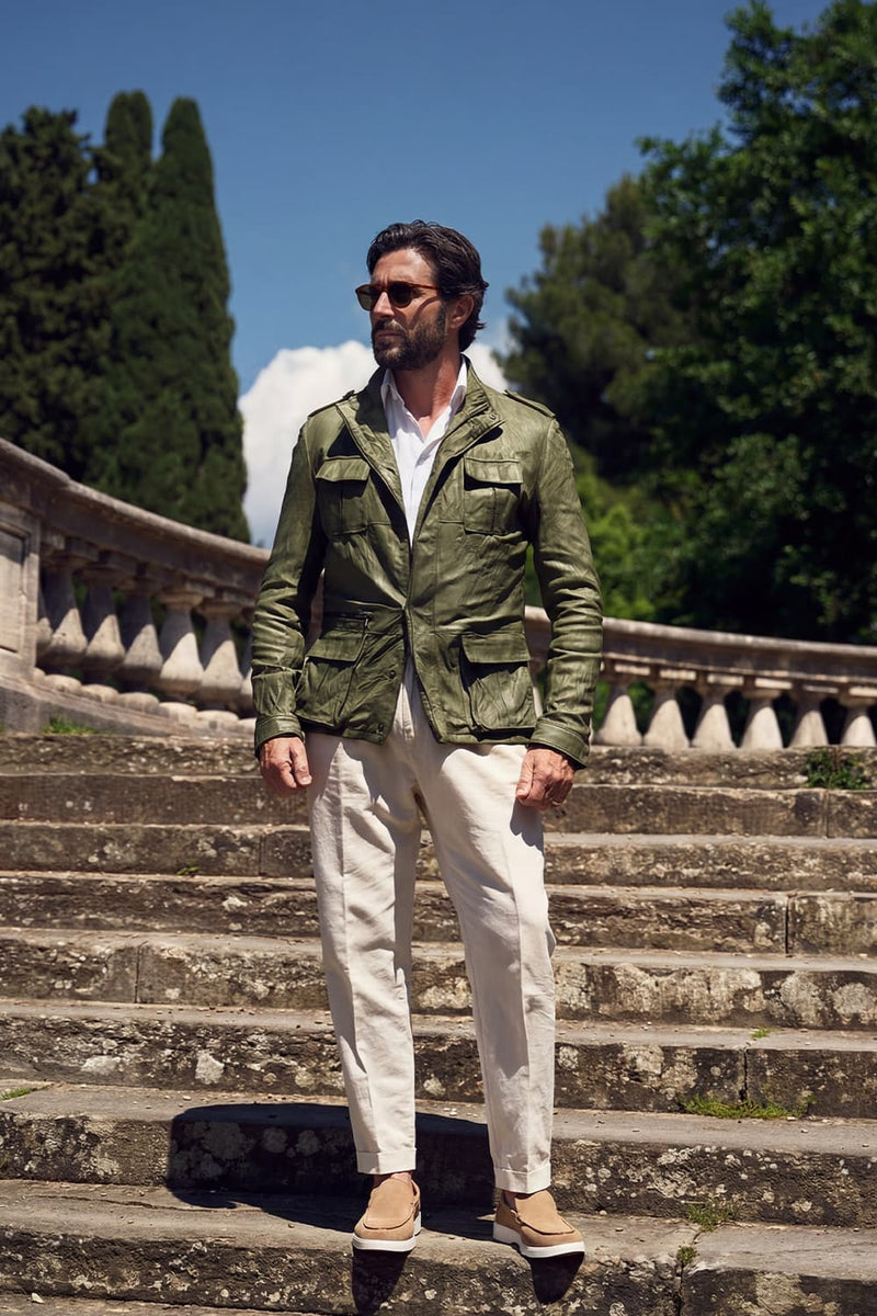 Francesco Sahariana Vintage Verde uomo Barone firenze - 5