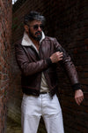 Giacca Aviatore Uomo Testa di Moro Shearling Style uomo Barone firenze - 5