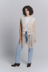 Gilet Ricamo Beige donna Barone firenze - 2