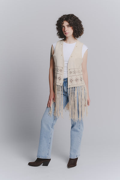 Gilet Ricamo Beige