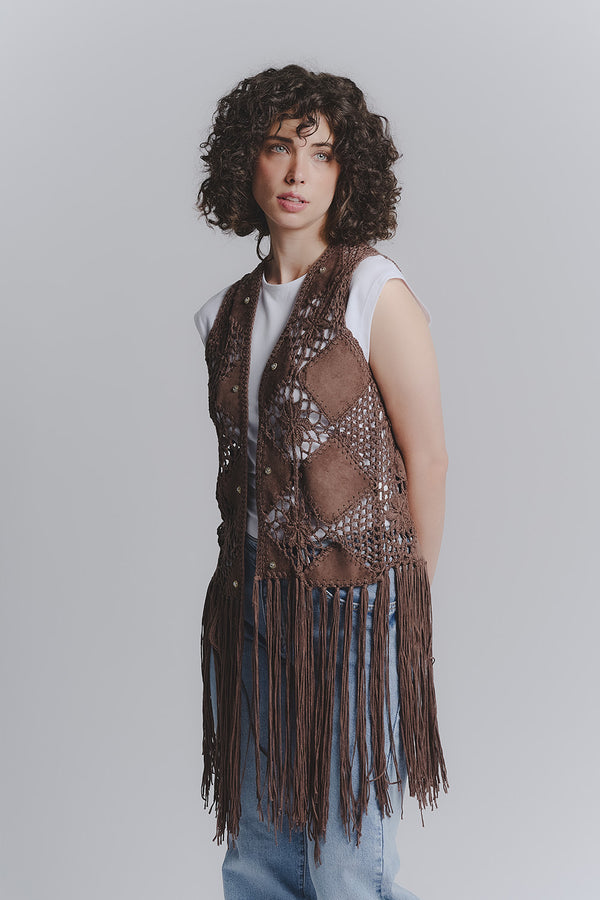 Gilet Macramè Testa di Moro donna Barone firenze