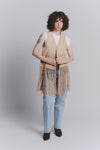 Gilet Ricamo Cuoio donna Barone firenze - 2