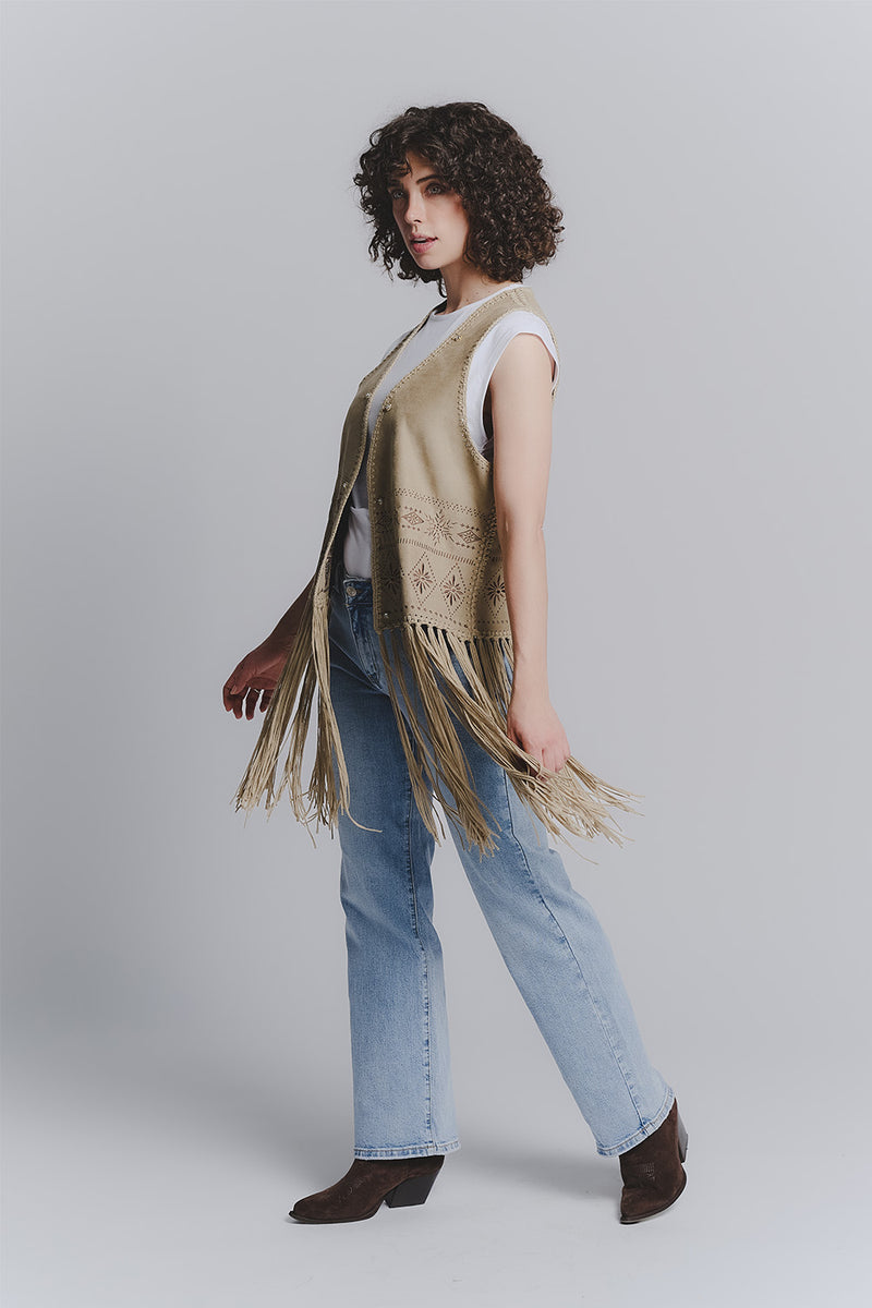 Gilet Ricamo Oliva donna Barone firenze - 2