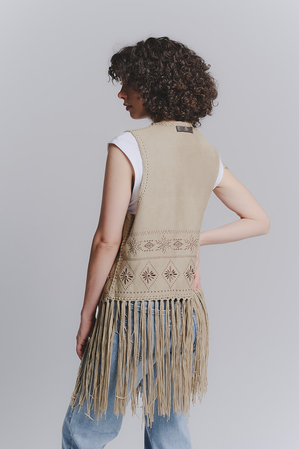 Gilet Ricamo Oliva donna Barone firenze - 4