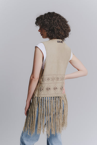 Gilet Ricamo Oliva