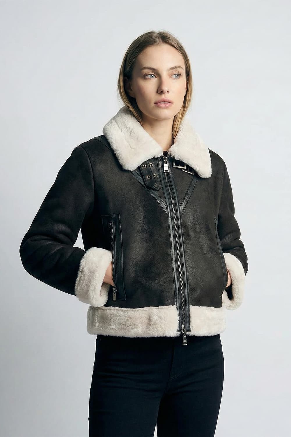 Ginevra Shearling Style Nero donna Barone firenze - 4