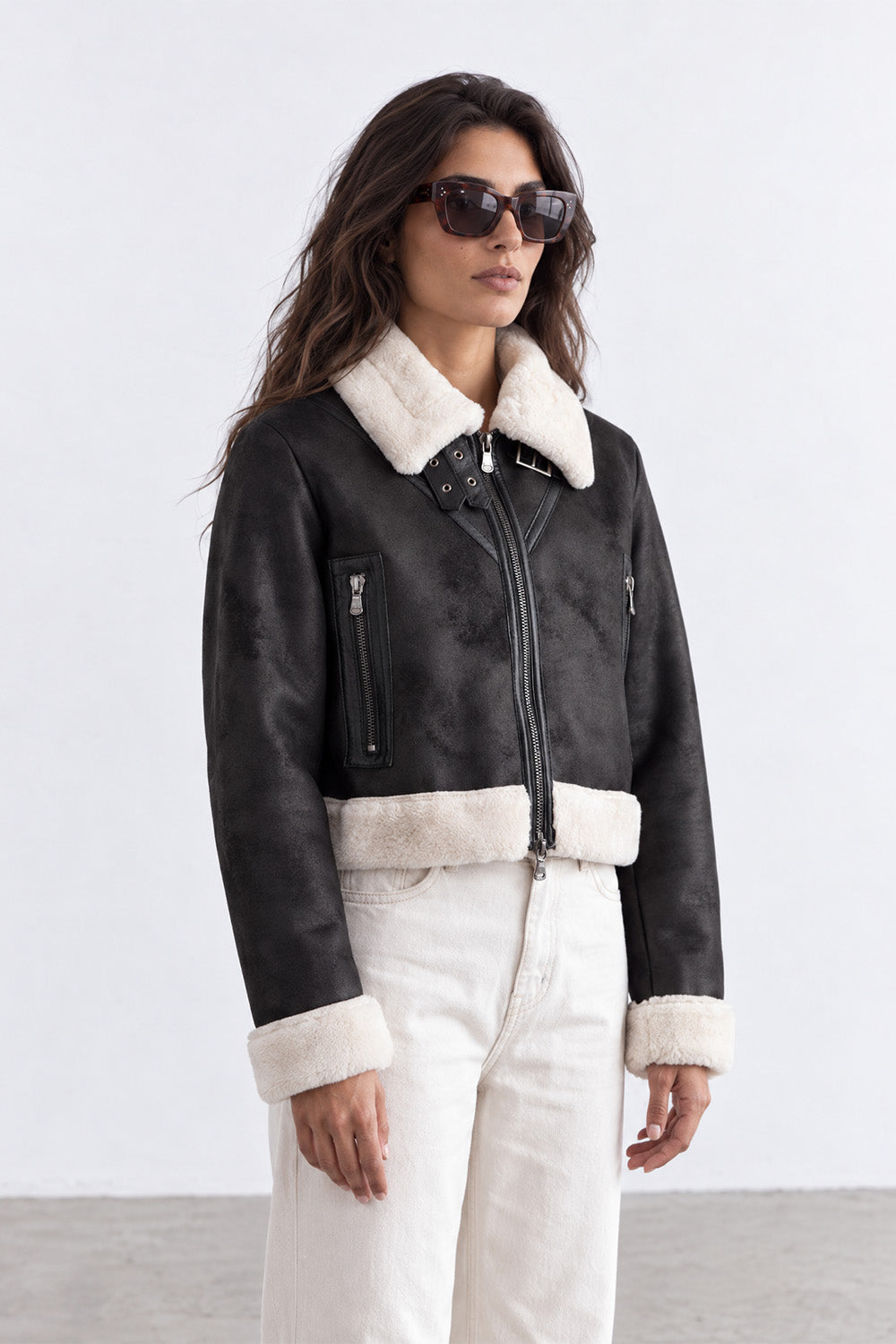 Ginevra Shearling Style Nero donna Barone firenze - 4