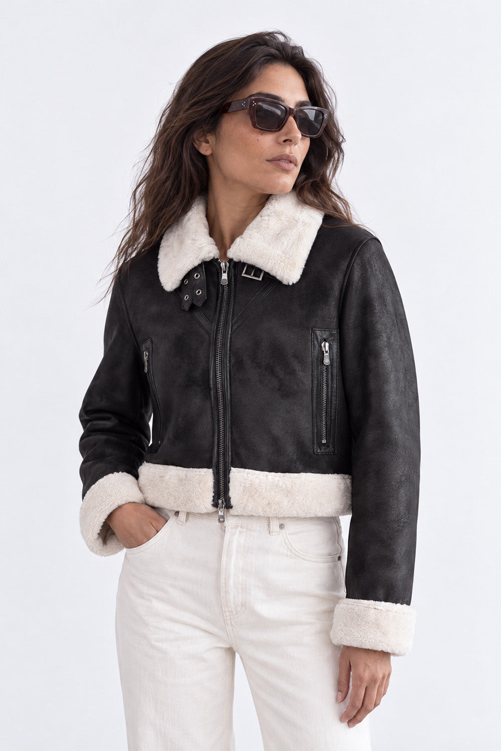 Ginevra Shearling Style Nero donna Barone firenze - 7
