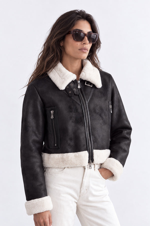Ginevra Shearling Style Nero donna Barone firenze