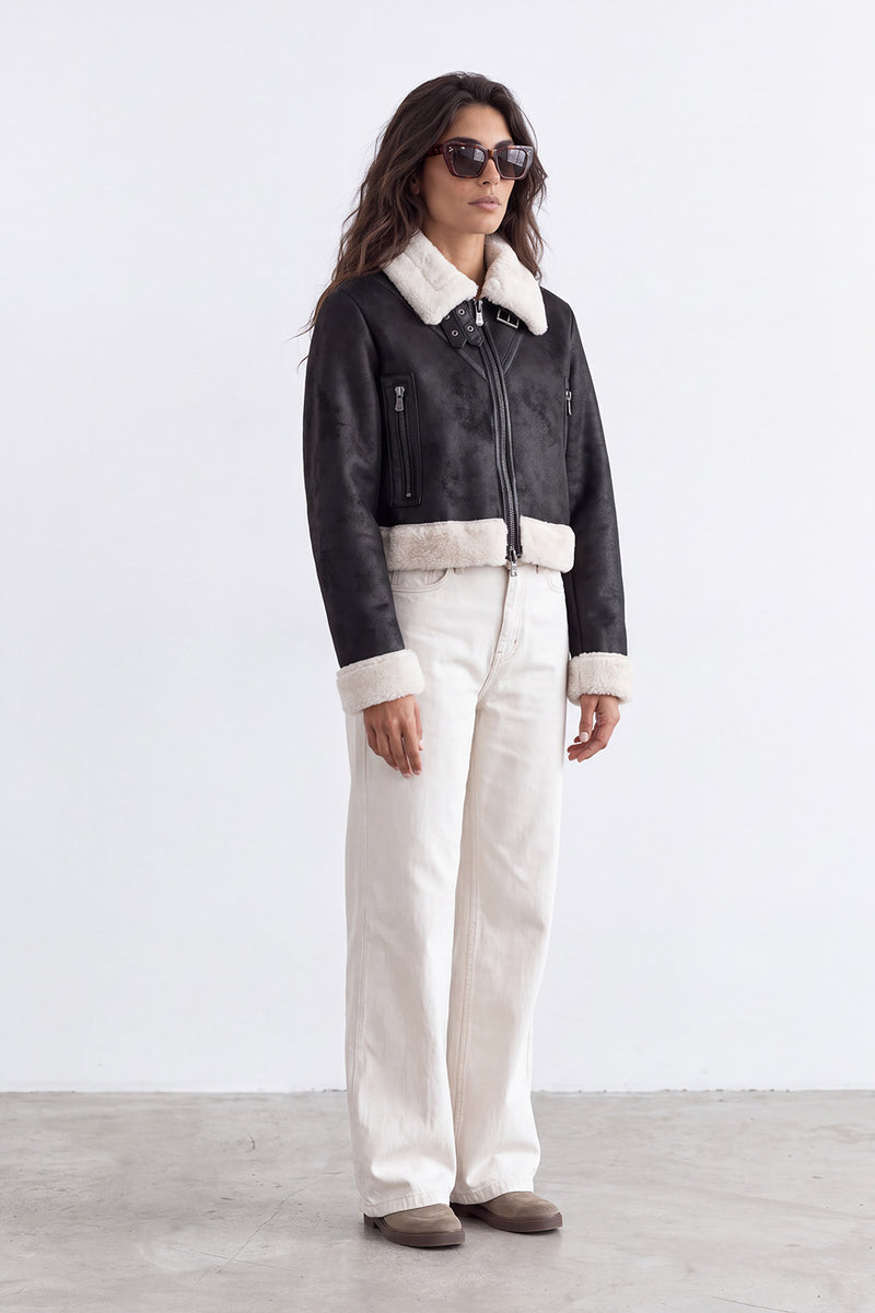 Ginevra Shearling Style Nero donna Barone firenze - 5
