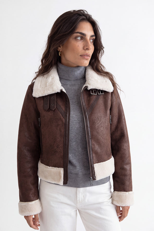Ginevra Shearling Style Testa di Moro donna Barone firenze