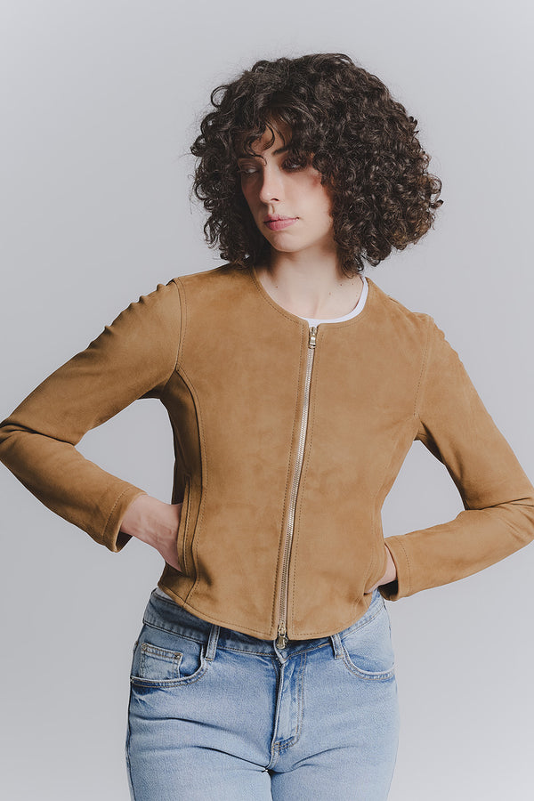 Ire Corto Camoscio Sfoderato Cognac donna Barone firenze
