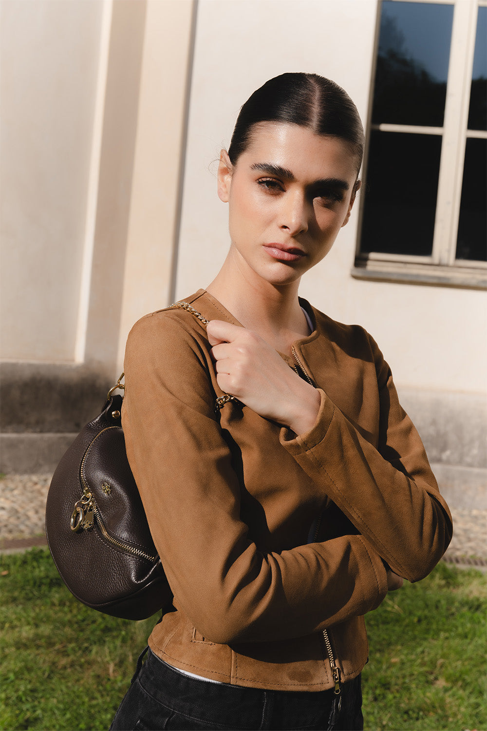 Ire Corto Camoscio Sfoderato Cognac donna Barone firenze - 8