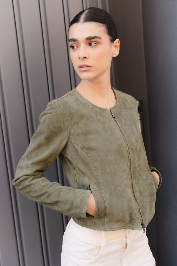 Ire Corto Camoscio Verde donna Barone firenze