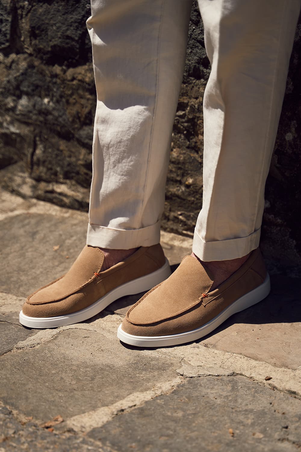 Mocassino Camoscio Uomo Beige uomo Barone firenze - 4