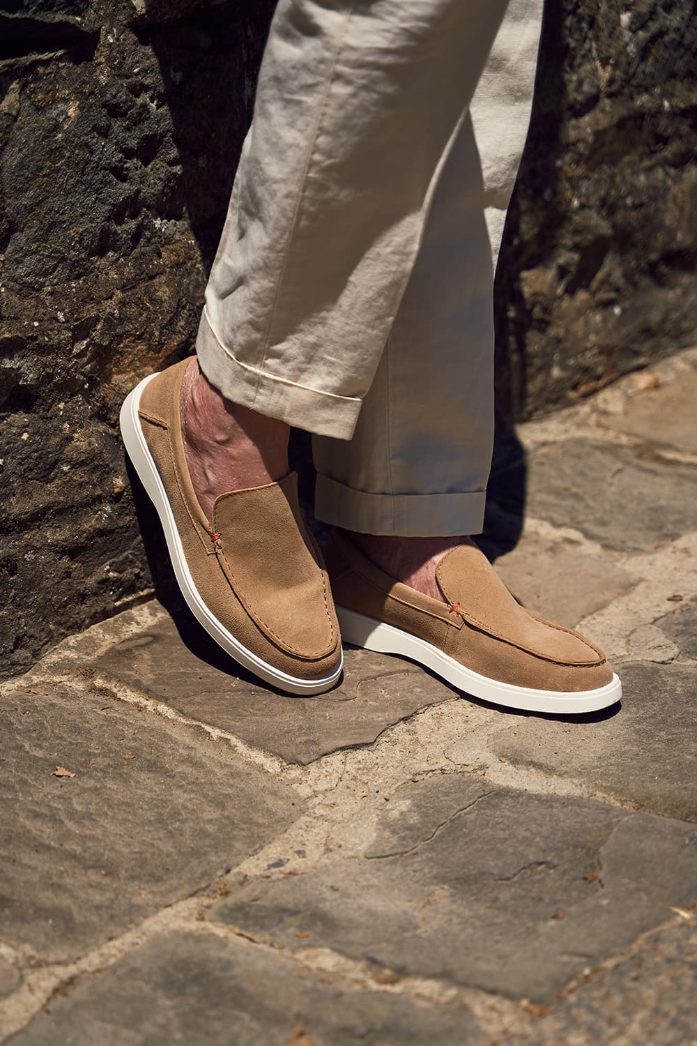 Mocassino Camoscio Uomo Beige uomo Barone firenze - 6