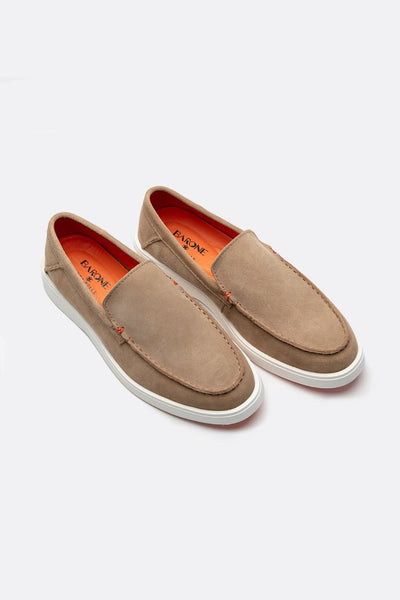 Mocassino Camoscio Uomo Beige