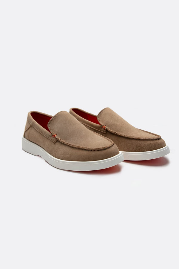Mocassino Camoscio Uomo Beige uomo Barone firenze
