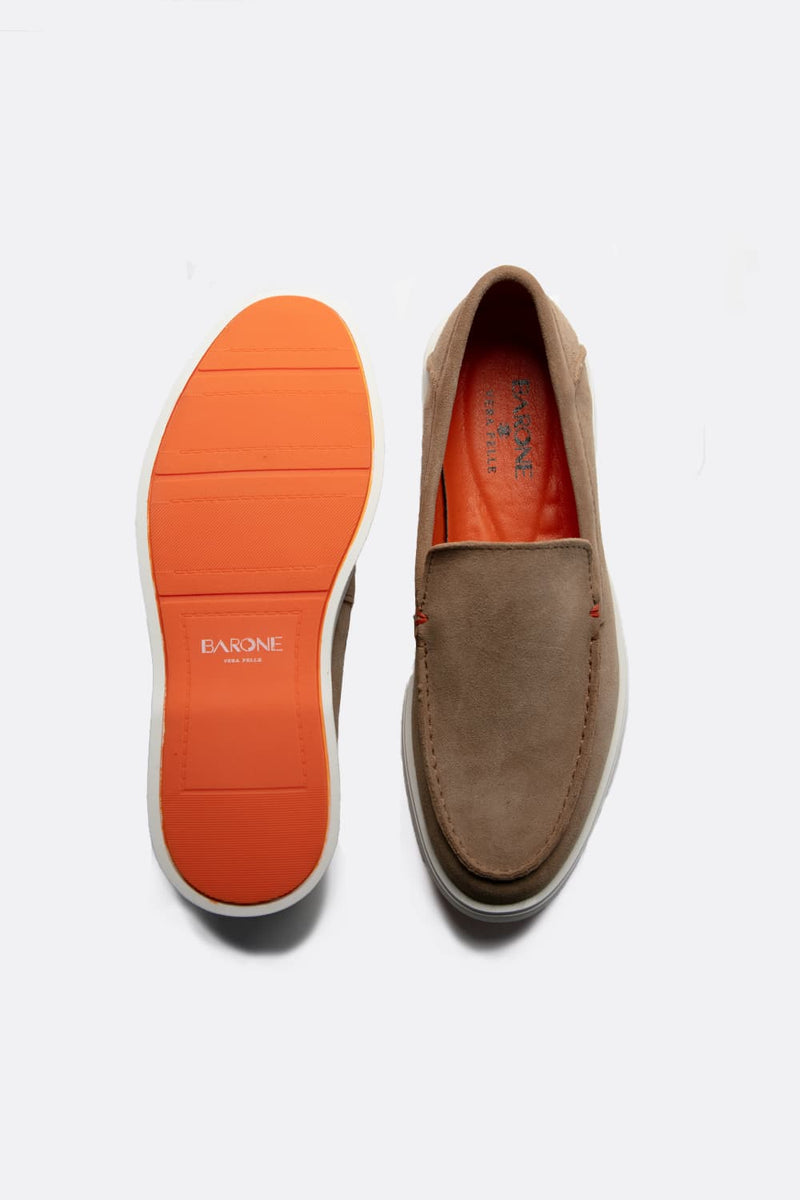 Mocassino Camoscio Uomo Beige uomo Barone firenze - 7