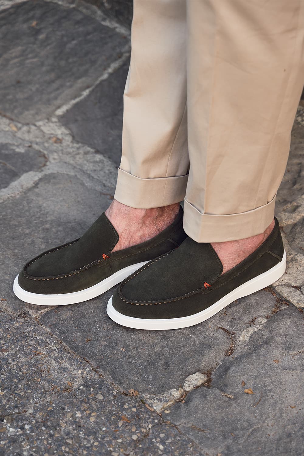 Mocassino Camoscio Uomo Verde uomo Barone firenze - 4