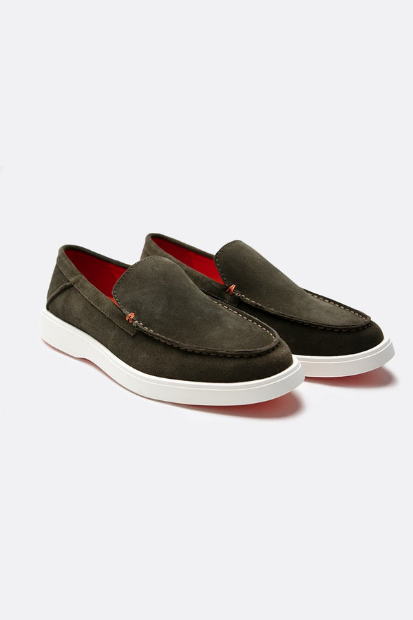 Mocassino Camoscio Uomo Verde uomo Barone firenze