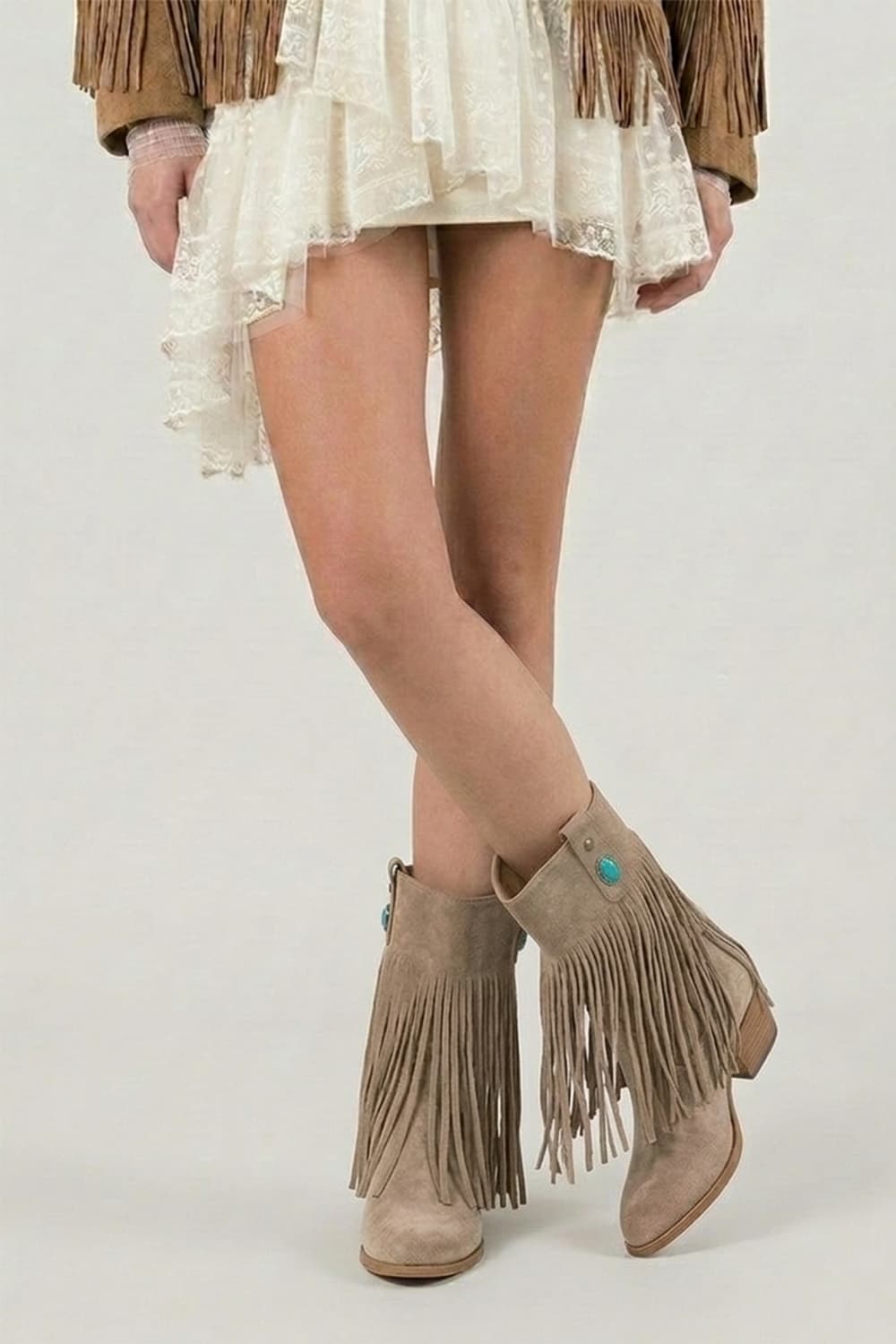 Stivali Nomade Camoscio Beige donna Barone firenze - 4