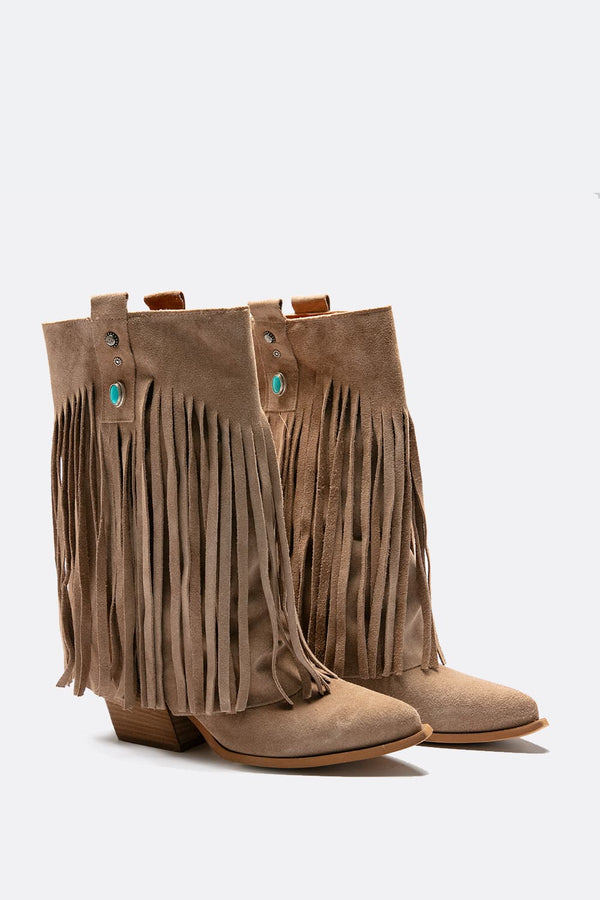 Stivali Nomade Camoscio Beige donna Barone firenze