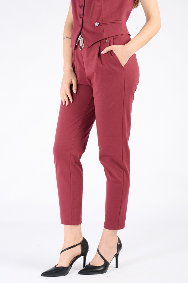 Pantalone Shine Rosso Fiorentino donna Barone firenze